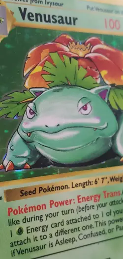 Pokemon TCG 1st Edition Shadowless Venusaur Base Set 15/102 Holo Rare - Image 3