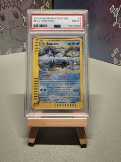 2002 POKEMON EXPEDITION #4 BLASTOISE-HOLO PSA 8 - Image 1