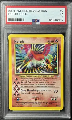 Pokemon - P.M. Ho-Oh Holo - PSA 5 - 2001 Neo Revelation 7/64 Rare - Image 1