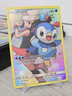 Pokemon Card TCG Piplup Full Art 239/236 Sun and Moon Cosmic Eclipse NM - Image 1