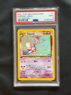 2001 1st Edition Espeon Holo Rare - PSA 9 (MINT) - Pokemon Neo Discovery 1/75 - Image 1
