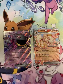 Pokemon TCG Banette EX 088/198 & Arcanine Ex 032/198 Scarlet & Violet Base Set - Image 1
