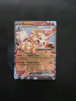 Pokemon TCG Arcanine EX Double Rare Holo Card 032/198 Scarlet Violet Base Set - Image 1