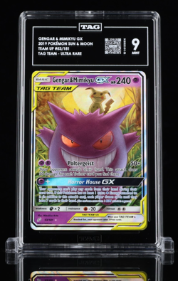 2019 POKEMON SM TEAM UP 53/181 GENGAR & MIMIKYU GX - TAG 9 MINT - Image 1