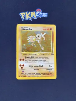 Pokemon TCG Card Hitmonlee Fossil 7/62 Holo Rare MP. - Image 1