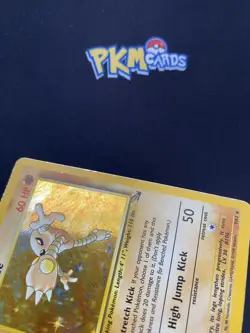 Pokemon TCG Card Hitmonlee Fossil 7/62 Holo Rare MP. - Image 2