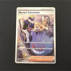 Pokemon Morty's Conviction 211/162 SV05 Temporal Forces Full Art Holo Trainer - Image 1