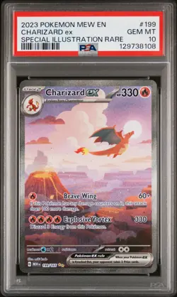 2023 POKEMON MEW EN-151 SPECIAL ILLUSTRATION RARE #199 CHARIZARD EX PSA 10 - Image 1