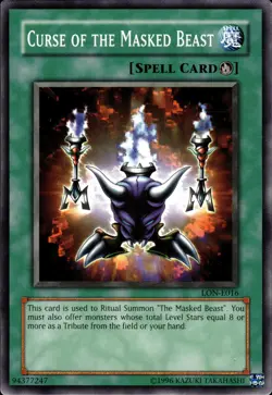 Curse Of The Masked Beast - LON-E016 - LP - YuGiOh - Image 1