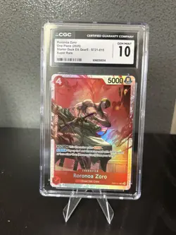 One Piece TCG CGC 10 Roronoa Zoro ST21-015 Foil SR - Image 1
