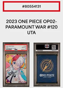 2023 UTA One Piece Paramount War OP02 #120 UTA PSA 10 GEM MINT - Image 4
