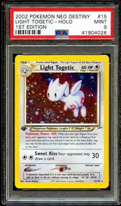 PSA 9 MINT Light Togetic 15/105 1st Edition HOLO RARE Pokemon Card CS4-026 - Image 1