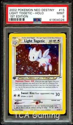 PSA 9 MINT Light Togetic 15/105 1st Edition HOLO RARE Pokemon Card CS4-026 - Image 2