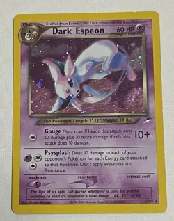 Dark Espeon Neo Destiny Pokemon 2002 Holo Rare Card 4/105 - Lightly Played - Image 4