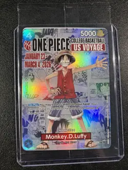 One Piece Monkey.D.Luffy College Basketball US Voyage Promo Card Luffy Rutgers - Image 1