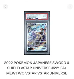 2022 Pokemon JAPAN Mewtwo VStar #211/172 SAR s12a VStar Universe Card PSA 10 GM - Image 4
