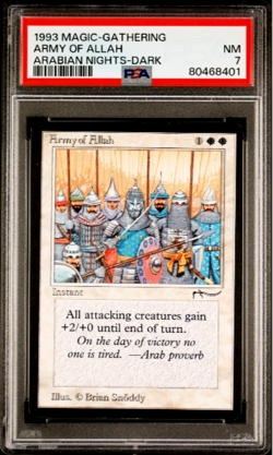 1993 MTG Magic The Gathering Arabian Nights Dark Vintage Army of Allah PSA 7 - Image 1