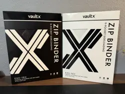 2x VaultX SV10.5 Binder 9 Pocket Black Bolt & White Flare Binders side load NEW - Image 1