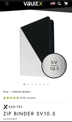 VaultX SV10.5 XXL 16 Pocket Binder Pokemon Black Bolt & White Flare New Sealed - Image 1