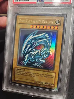 2002 YU-GI-OH! SDK-001 Blue Eyes White Dragon PSA 8 With Foil Error - Image 3