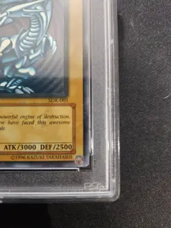 2002 YU-GI-OH! SDK-001 Blue Eyes White Dragon PSA 8 With Foil Error - Image 4