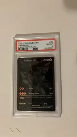 Pokemon Zekrom EX Black Bolt 172/086 BWR English TCG Card NM PSA 8 NM-MT Rare - Image 1