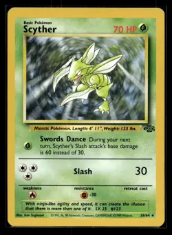 Scyther 26/64 Jungle Unlimited Rare - WOTC Pokemon Card NM - Image 1