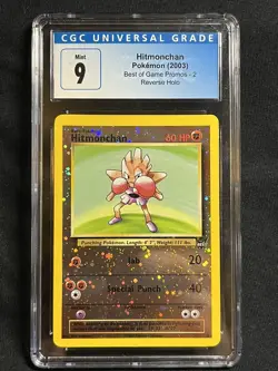 2003 Pokemon Best Of Game #2 Hitmonchan Promo Reverse Holo CGC 9 Mint - Image 1
