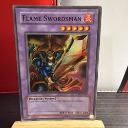 Yugioh Flame Swordsman LOB-003 Super Rare Original Print + BONUS HOLO - Image 1