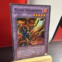 Yugioh Flame Swordsman LOB-003 Super Rare Original Print + BONUS HOLO - Image 2