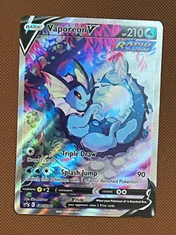 Vaporeon V SWSH181 SWSH: Sword & Shield Black Star Promo Full Alt Art Holo NM - Image 1