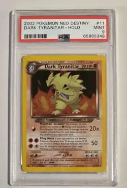 2002 Pokemon Card Dark Tyranitar HOLO #11/105 PSA 9 MINT Neo Destiny - Image 1