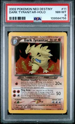 2002 Dark Tyranitar 11/105 Neo Destiny Holo Rare PSA 8 Pokemon TCG - Image 1