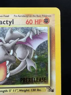 Pokemon TCG WOTC Fossil 1st Edition Aerodactyl 1/62 Prerelease Stamp Holo MP - Image 3