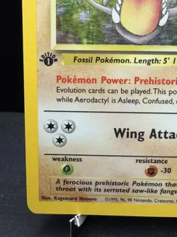 Pokemon TCG WOTC Fossil 1st Edition Aerodactyl 1/62 Prerelease Stamp Holo MP - Image 5