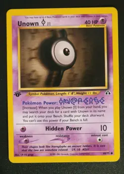 Pokemon Karte TCG Unown 1. Edition 68/75 Neo Discovery WotC EN NM- Blitzversand - Image 1