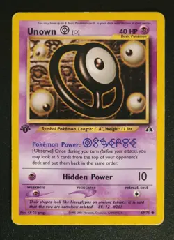 Pokemon Karte TCG Unown 1. Edition 68/75 Neo Discovery WotC EN GD Blitzversand - Image 1