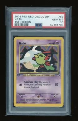 POKEMON 1st Edition Neo Discovery NATU 59/75 Common PSA 10 GEM MINT Vintage WOTC - Image 1