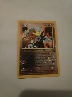 Entei #34 Black Star Promo Reverse Holo Rare Vintage Pokemon Card Swirl - LP 001 - Image 1