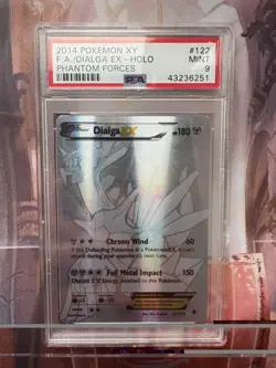 Mint PSA 9 Dialga EX 122/119 XY Phantom Forces Silver Secret Rare Full Art 2014 - Image 1