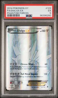 2014 POKEMON XY PHANTOM FORCES #122 FULL ART/DIALGA EX PSA 5 - Image 1