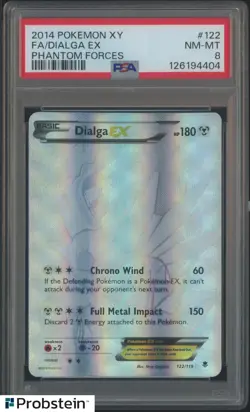 2014 Pokemon XY Phantom Forces #122 Dialga Ex FA PSA 8 NM-MT - Image 1