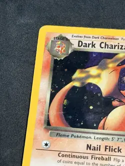 Pokemon TCG Dark Charizard 4/82 Holo Rare Card Team Rocket HP Swirl 🌀 - Image 3