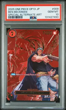 2025 ONE PIECE JAPANESE OP13-CARRYING ON HIS WILL #009 BEN BECKMAN PSA 10 - Image 1