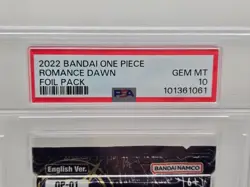 PSA 10 GEM MT One Piece English Ver. 2022 OP 01 ROMANCE DAWN FOIL PACK Card Game - Image 3
