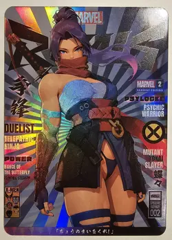 Psylocke Marvel Anime Sexy Waifu Comic Card - Image 1
