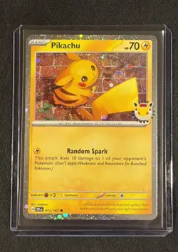 Pikachu 051 /162 Stamped 2026 Pokemon Day 30th Anniversary Promo Cosmos w/ SWIRL - Image 3
