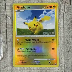 LP Pokemon 2008 Pikachu 70/100 Majestic Dawn Reverse Holo Platinum Stamp - Image 2
