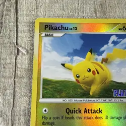 LP Pokemon 2008 Pikachu 70/100 Majestic Dawn Reverse Holo Platinum Stamp - Image 3