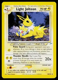 Light Jolteon Neo Destiny 48/105 Unlimited Non Holo Uncommon - Pokemon Card - Image 1